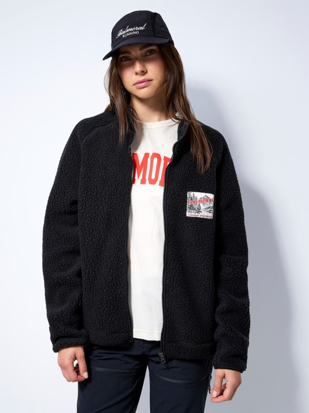 Balmoral Sports Westmore High-Pile Polar Fleece Jacket in Black
